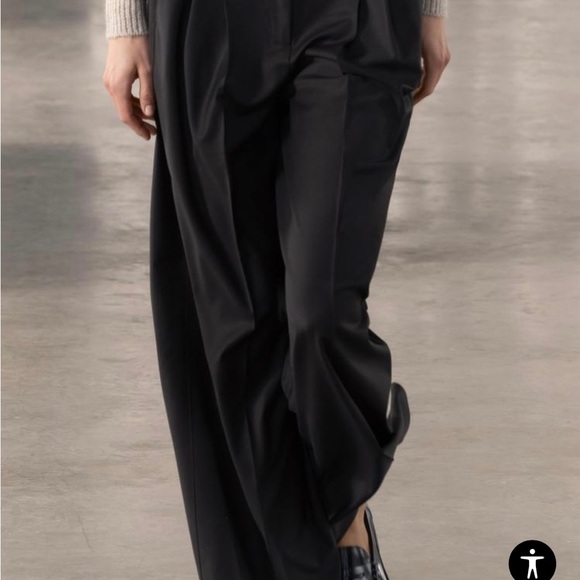 Zara ZW COLLECTION WOOL BLEND MINIMALIST PLEATED PANTS - Picture 2 of 4